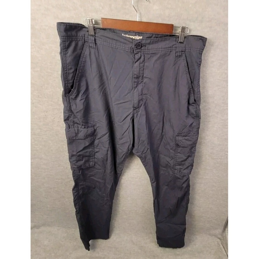 Wrangler Twill Cargo Pants Size 38x32 Greyish Navy Blue‎ MGW90NV